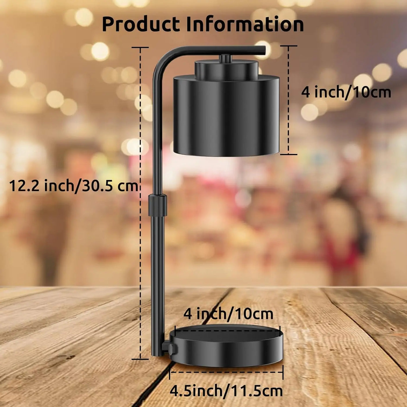 Candle Warmer Lamp with Timer, Dimmable Adjustable Height Wax Melt for Large 3 Wicks Scented Candles (Up to D-4 /H-5.5 inches)