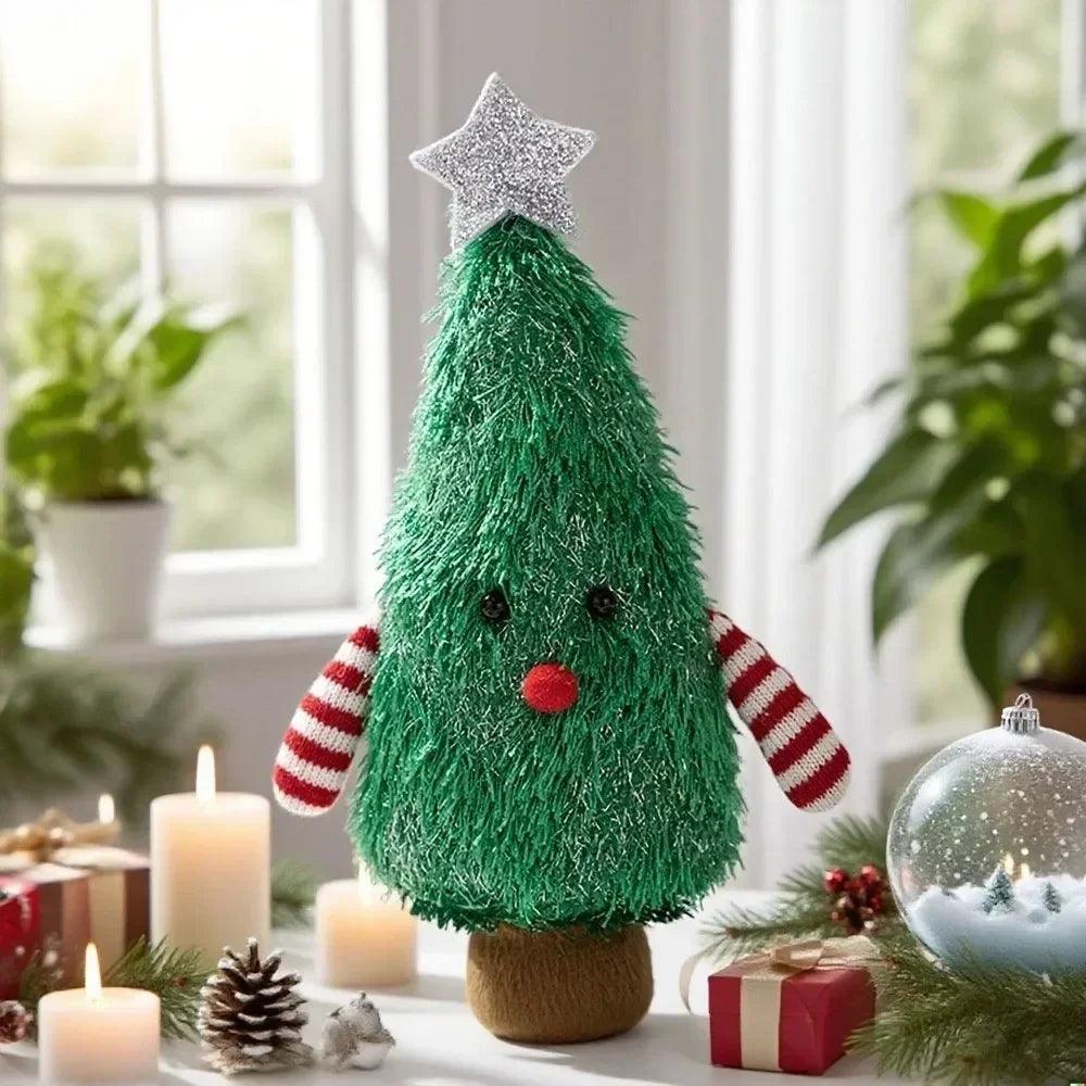 Home decor handmade christmas tree decoration soft decorative xmas desktop ornament creative cartoon doll kids gift