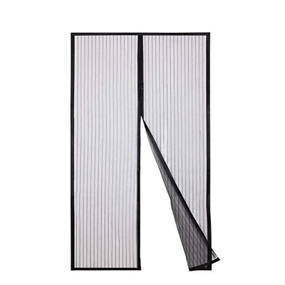 Heavy Duty Magnetic Screen Door Mesh Curtain Mosquito Net Bug Hands Free Partition Mute Striped Door Curtain Bedroom Ventilation