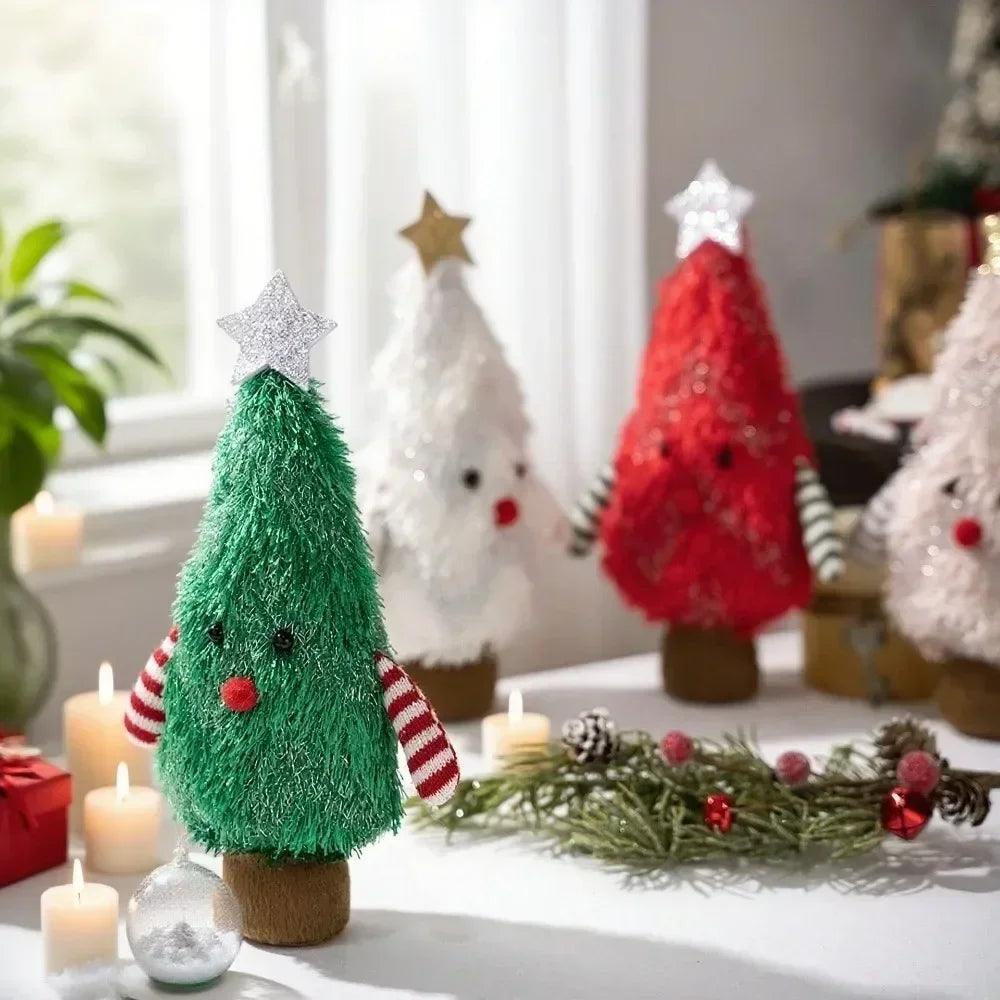 Home decor handmade christmas tree decoration soft decorative xmas desktop ornament creative cartoon doll kids gift