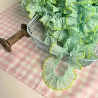 4M/lot 3cm Wine red/pink/Beige Chiffon Pleated Lace Dog Tooth Ruffle Lace Trimming for Dress Pet Cloth Home Decoration X1496