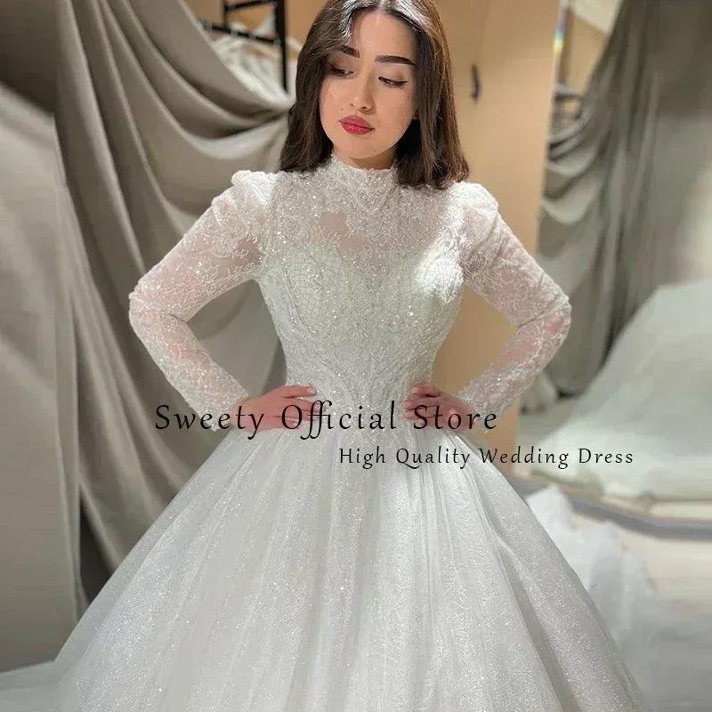 Wedding dress beading with embroidery lace sequins