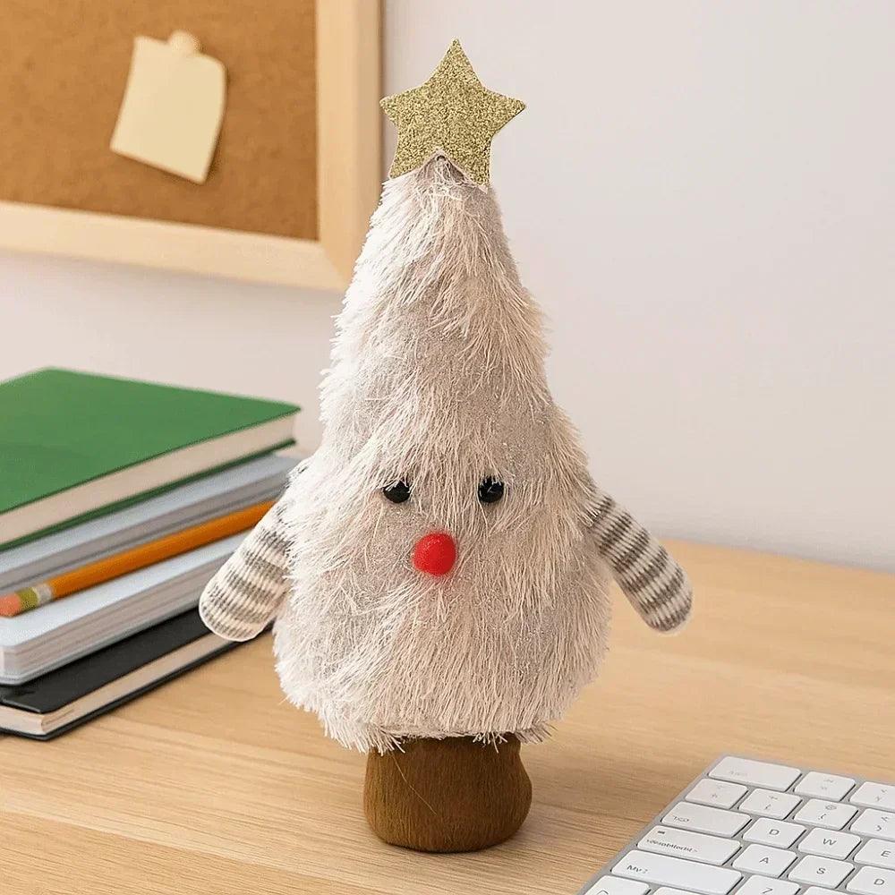 Home decor handmade christmas tree decoration soft decorative xmas desktop ornament creative cartoon doll kids gift