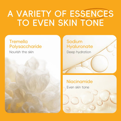 Vitamin C Skincare Set 3 Piece Serum Eye Cream Face Moisturizer Hydrating Firming Brightening Facial Care