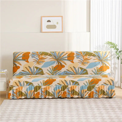 Print Armless Sofa Bed Cover Without Armrest Elastic Folding Furniture home Decoration Bench Cover