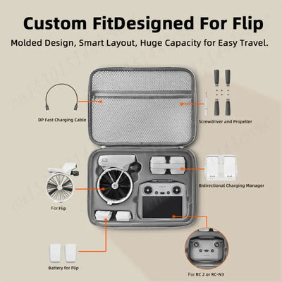 Travel Storage Bag for DJI Flip Drone Portable Carrying Case Shockproof Protective Case Drop-resistant Handbag Protector Case