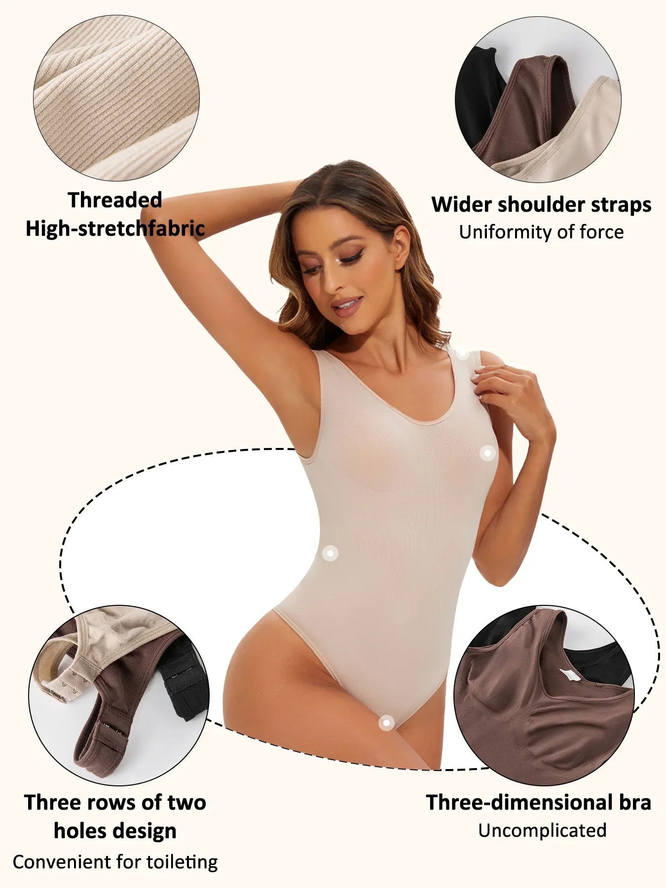 Shapewear Bodysuit Thong Fajas Body Shaper for Women Seamless Light Tummy Control Slimming Flat Belly Underwear Open Crotch