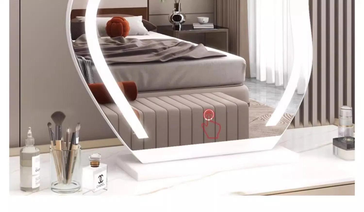 Lights irregular decorative mirrors jewelry standing asymmetrical bedroom mirror floor aesthetic espelho furniture
