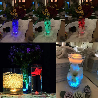 Mini Submersible LED Lights with Remote Control - Small Tea Light Underwater Light Battery Powered for Party Event Vase Fishtank