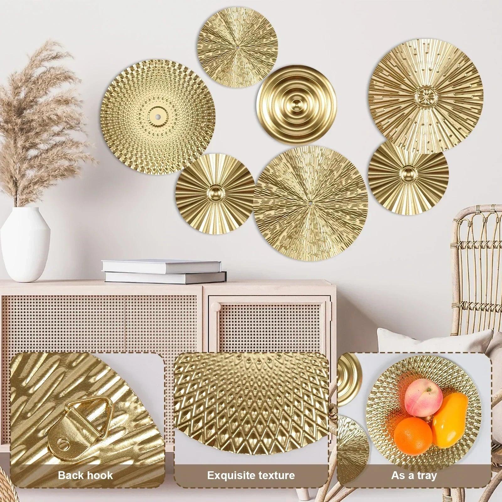 Gold wall decor metal art minimalist decoration hangable home exquisite hanging