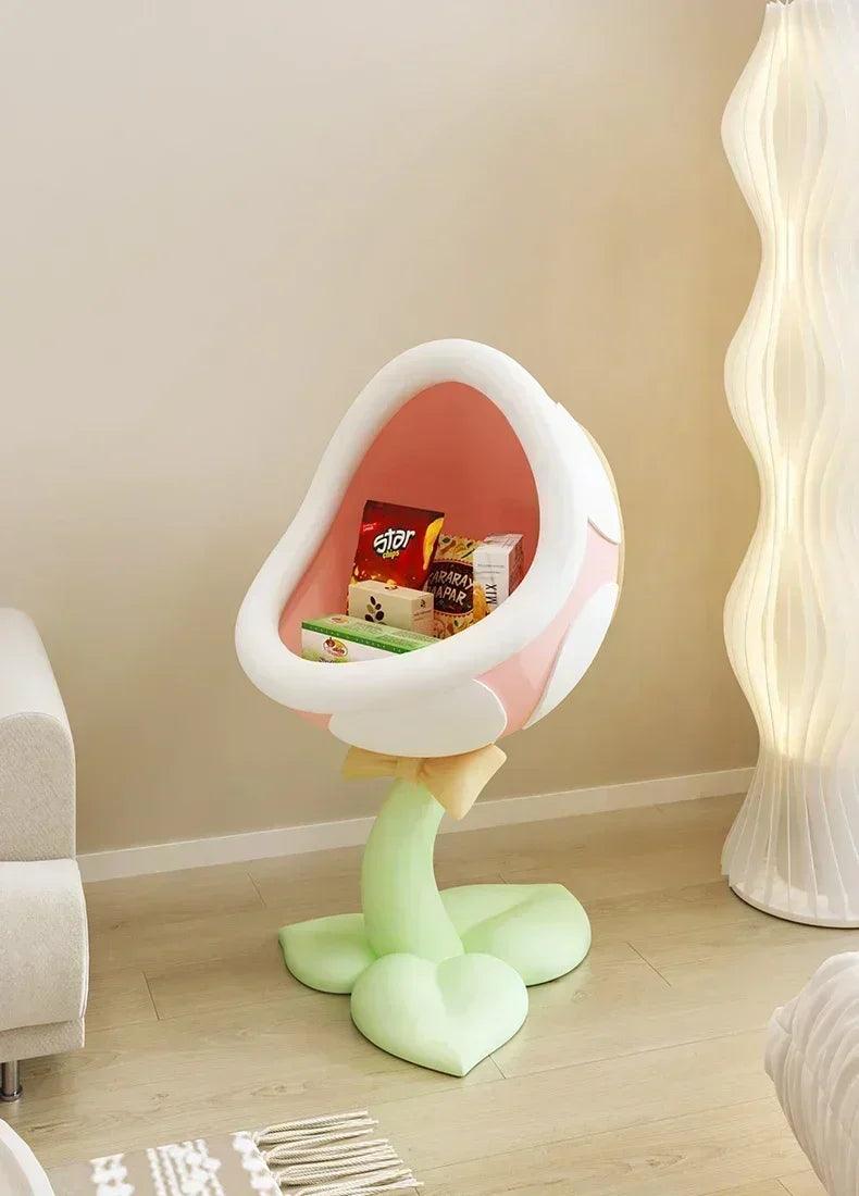 Home decor creative side table large mouth flower storage ornaments room bedside living decorative rack