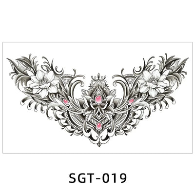 Temporary Tattoos Men Shoulder Tattoos Large Chest Body Sexy Tattoo Sticker Waterproof Tatoo Fake Make Up Pattern Stickers