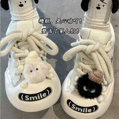 Wide Toe Chunky Sneaker Women Female Designer Platform Vulcanized Shoes Woman Girls Fashion Big Head Casual Ladies Lace Up Shoes