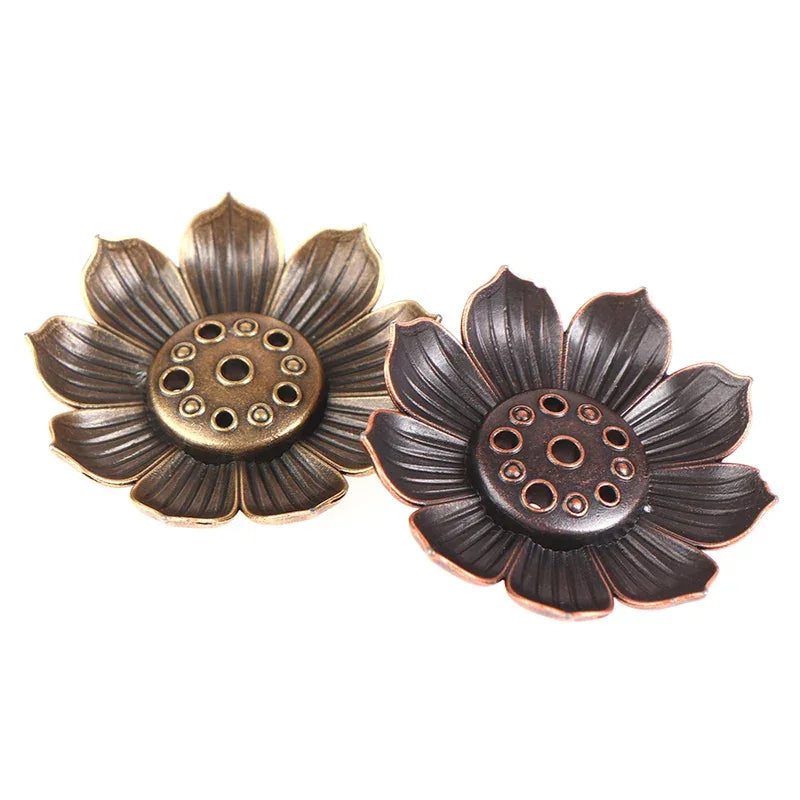Buddhism Lotus Line Incense Holder Plate Alloy Incense Burner Temples Yoga Studios Home Decoration