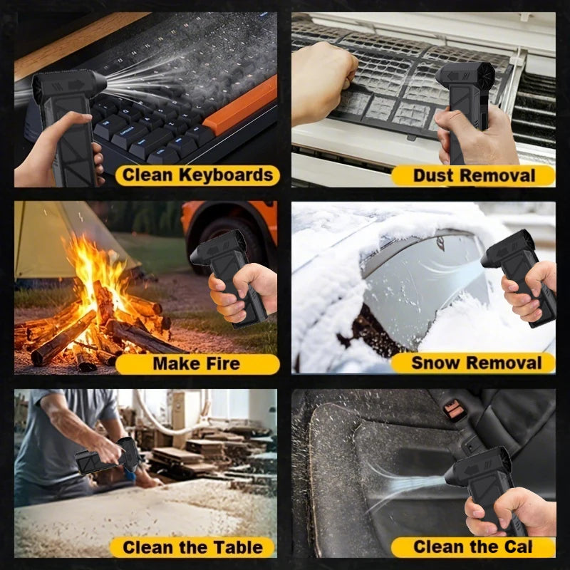 Electric Air Duster - 9999999Rph Super Power Cordless Blower, Portable Turbo Fan, Three-Speed Adjustable, 4000 Mah Fast Charging, Suitable for Cleaning Computers, Keyboards, Houses, Outdoors and Cars, Best Gift for Husband an