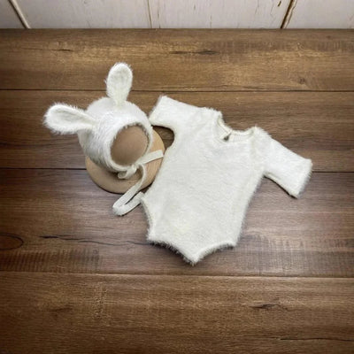 Newborn Photography Props Knitted Rabbit Doll Baby Outfit  |Cosplay Glasses Accessories