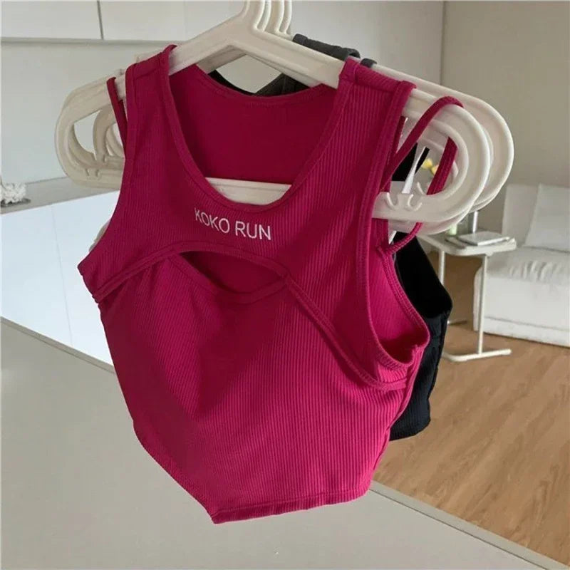 Women Knitting Irregular Tank Tops