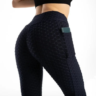 Women Fashion Pocket Bubble Lift Leggings
