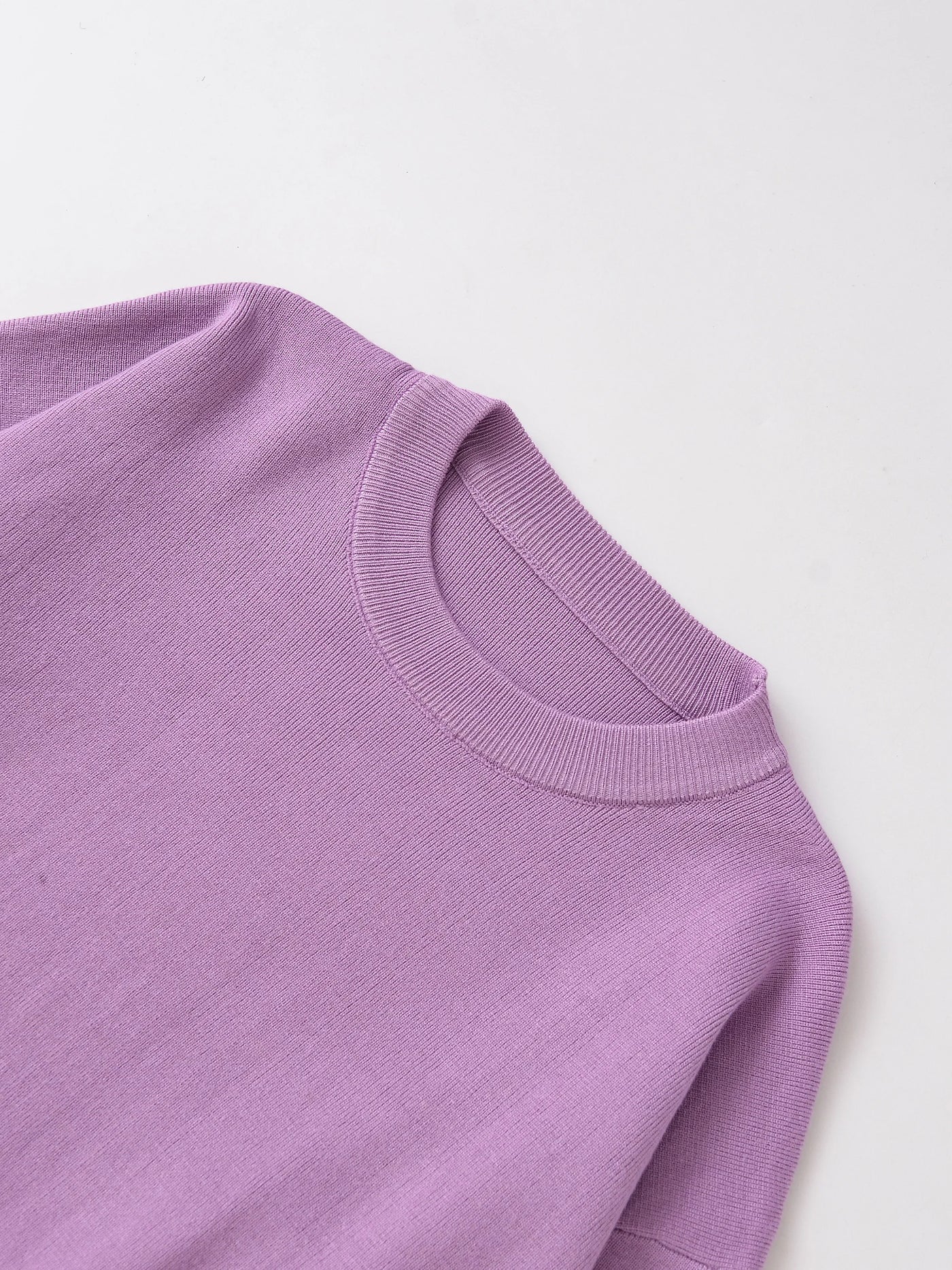 Women's clothing autumn new products simple casual and fashionable ribbed round neck long sleeve knitted sweatshirt