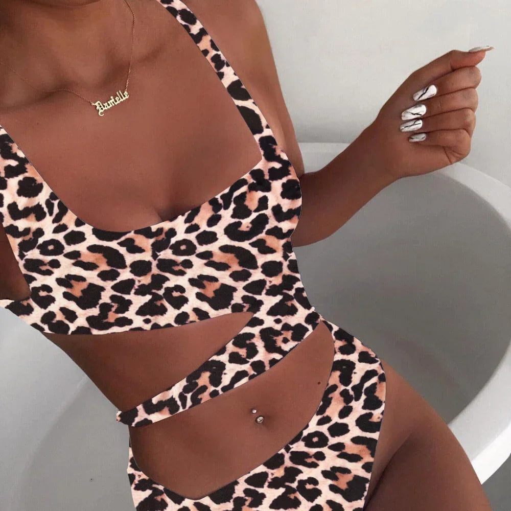 Custom LOGO new one-piece swimsuit one-piece bikini women's hollow swimsuit
