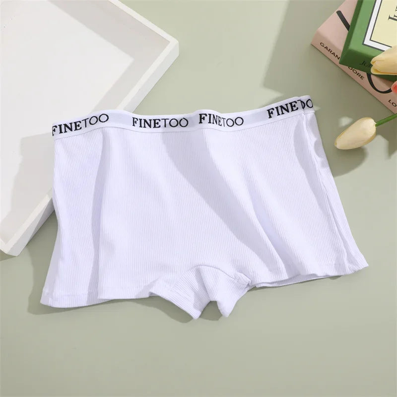Women Cotton Boxers Shorts Solid Color Low Rise Panties Sexy Breathable Underwear for Female Intimates Elastic Waist Lingerie
