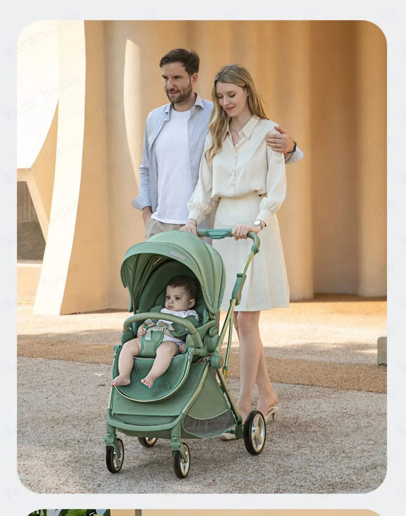 Portable Foldable Baby Stroller, High View Two-way Baby Stroller, Lightweight Travel Baby Stroller,  Adjustable Backrest