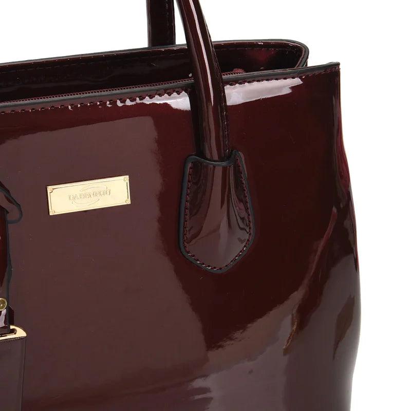 Women handbags high quality patent leather women’s bag fashion shoulder bag luxury tote bag + card package designer
