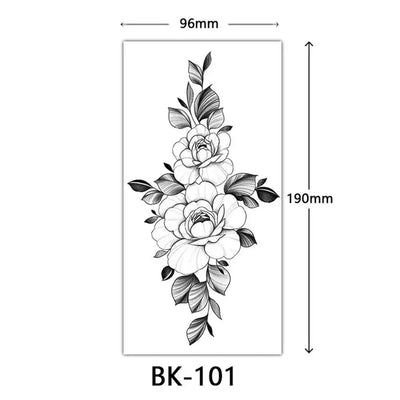 Sexy Temporary Tattoos For Women Water Transfer Sketch Tattoo Sticker Long Lasting Waterproof Body Art Tattoos Accessories