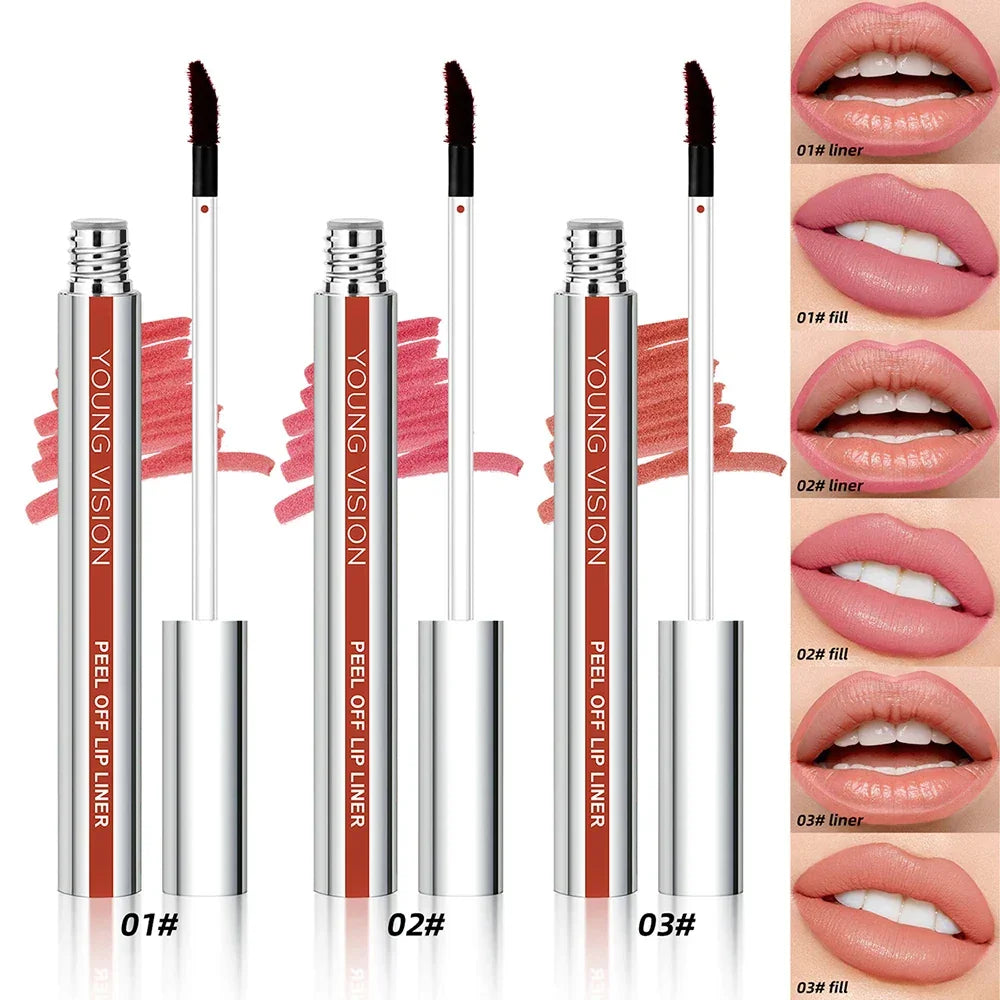 3PCS/SET Peel-Off Lip Color Long-Lasting – Moisturizing Tint That Leaves a Beautiful Stain, No Need for Touch-Ups, Apply Evenly