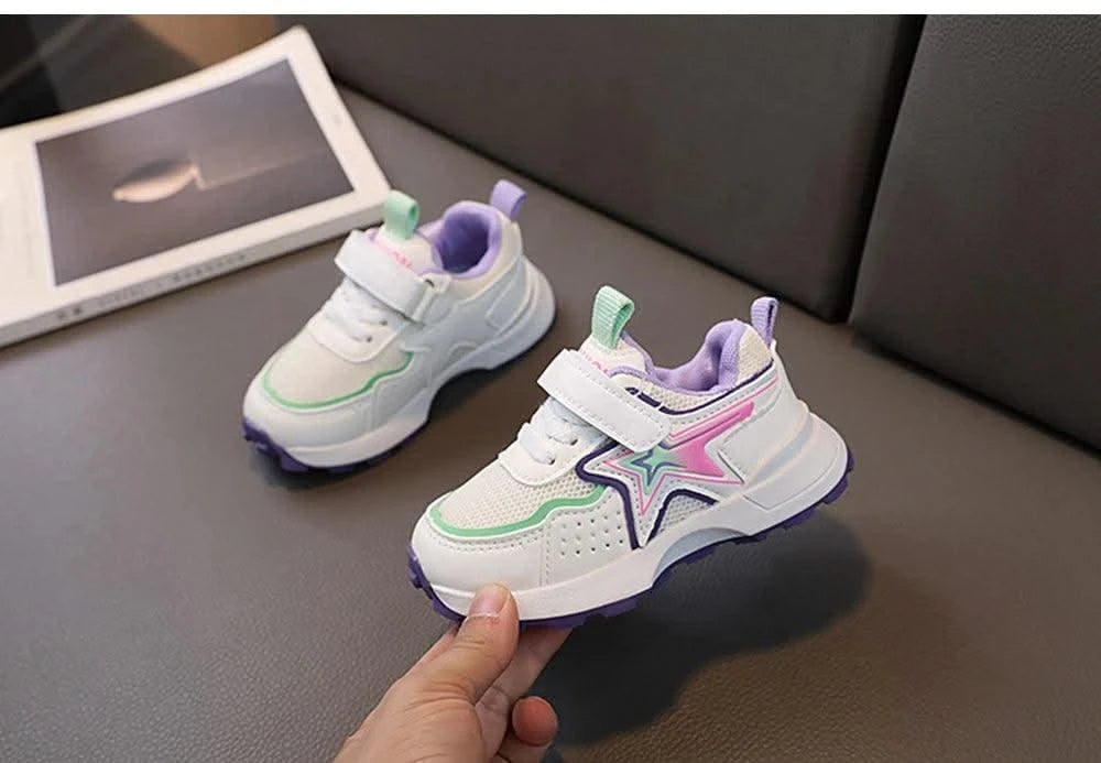 Kid's sports shoes for small and medium-sized children spring and autumn boys' sports shoes girls' mesh breathable running shoes
