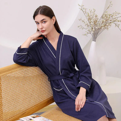 Waffle Patterned Bathrobe High Quality Water Absorption and Quick Drying Bathrobe for Couples