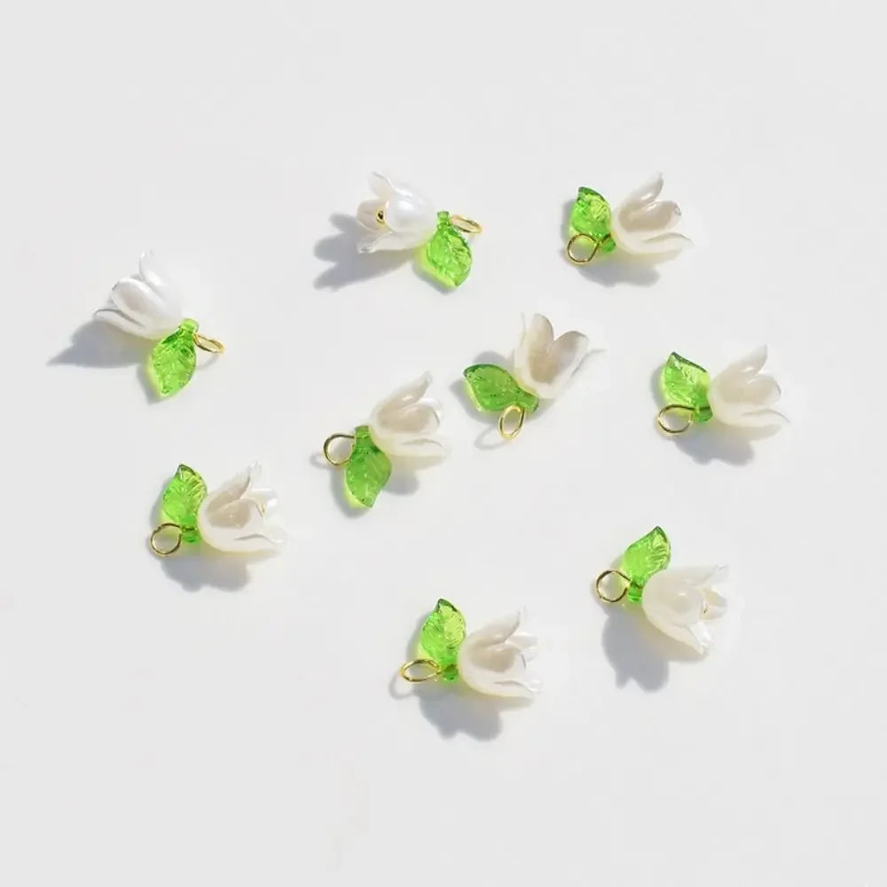 Hairpin Jewelry Making For DIY Bracelet Making Kit DIY Crafts Loose Beads Bell Orchid Beads Lampwork Beads Flora Leaves Beads