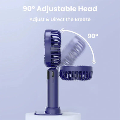 Heldhand Mini Fan Foldable 1500mHA Portable Neck Hanging Fans 5 Speed USB Rechargeable Fan  with Phone Stand and Display Screen