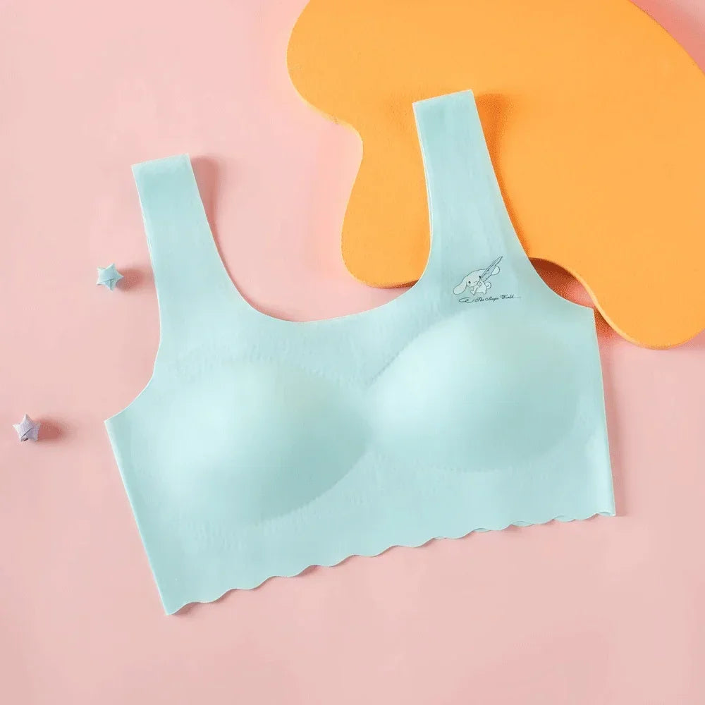 Girls Bra Breathable Sports Training Bras Teenagers  Seamless Underwear Solid Color Crop Tops  Big Children's Tank Top