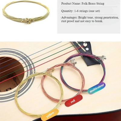 Colorful Guitar Strings 1-6 Strings for Classical Classic Guitar Acoustic Guitar Steel Strings Musical Instrument Accessories