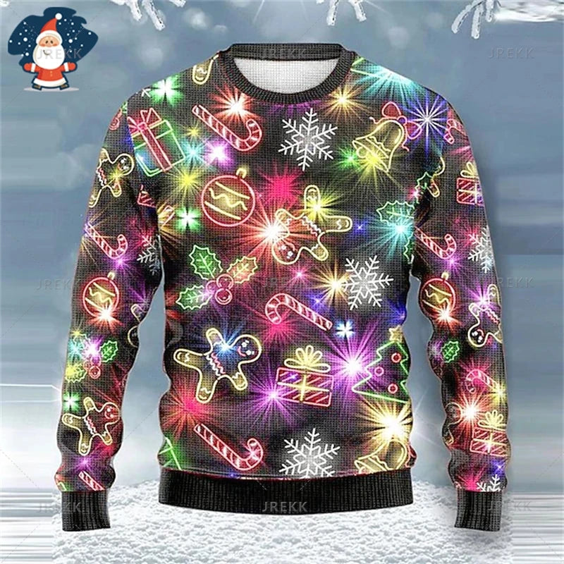 Happy Christmas Sweatshirts Mens Ugly Christmas Sweater Funny Fashion New In Sweaters Women Ugly Sweaters Christmas Jumpers Men
