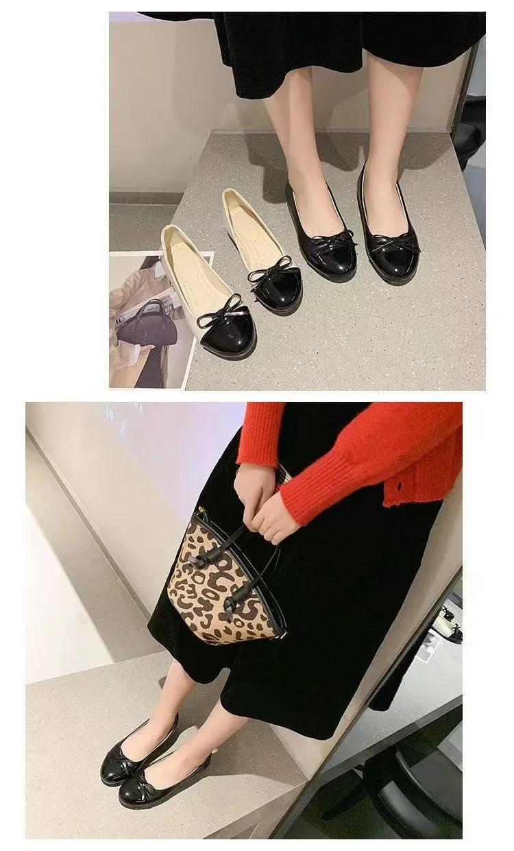 Women’s elegant bow-knot slip-on loafers flat shoes fashion ballerina woman/ladies zapatos de mujer