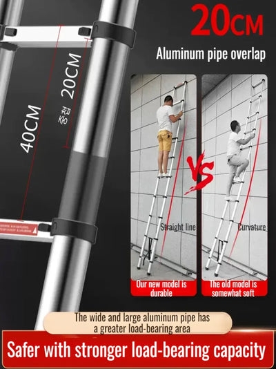 Folding Ladder Thickened Stainless Steel Telescopic Ladder Concealed Telescopic Folding Ladder StepOperation Folding Ladder