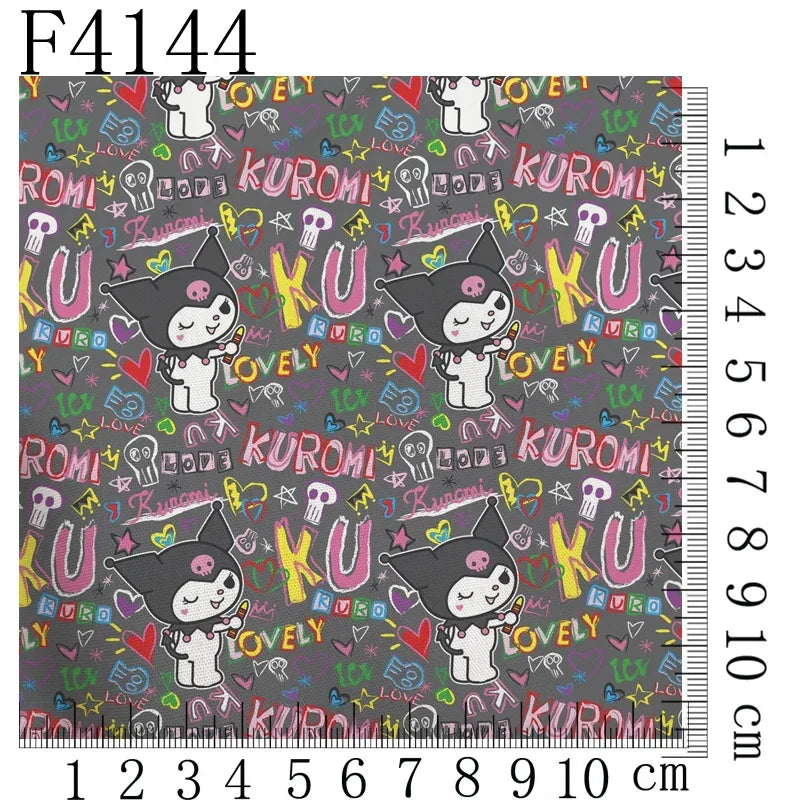 Cartoon Kuromi printed polyester cotton Fabric Clothes Patchwork Quilting DIY pet cloth bag fabric F4158