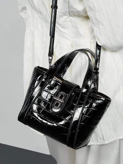 New 2025 Women Split Leather Tote Bag Designer Bucket Bags Handbag Female Shoulder Composite Bag Crossbody Shopping Bag