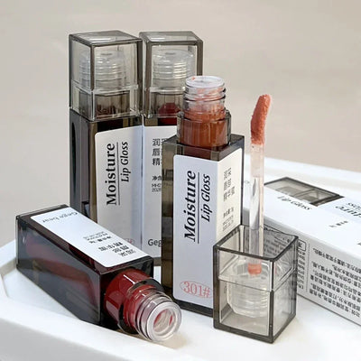 Nude Grey Mirror Jelly Lip Gloss Water Light Gloss Moisturizing Non-stick Cup Stain Lip Glaze Waterproof Lasting Makeup Cosmetic