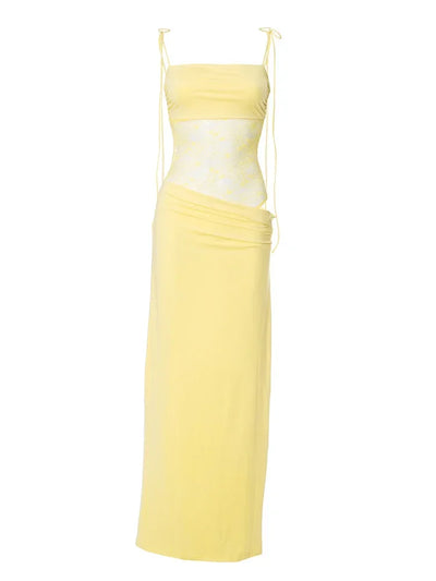 Lace-up Long Dresses For Women Evening Party Clothing Asymmetrical Lace Bodycon Vestidos De Mujer Sleeveless Robe Femme Été