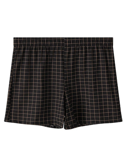 4-Pack Men's Polyester Boxers - Plaid Pattern, Classic Fit
