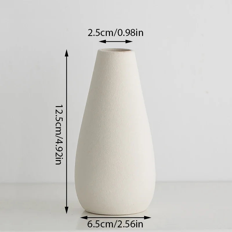 White Mini Ceramics Vase Ceramic Flower Vase Solid Vases for Flower Home Table Decor Vase Flower Bottle Solid Vases For Decor