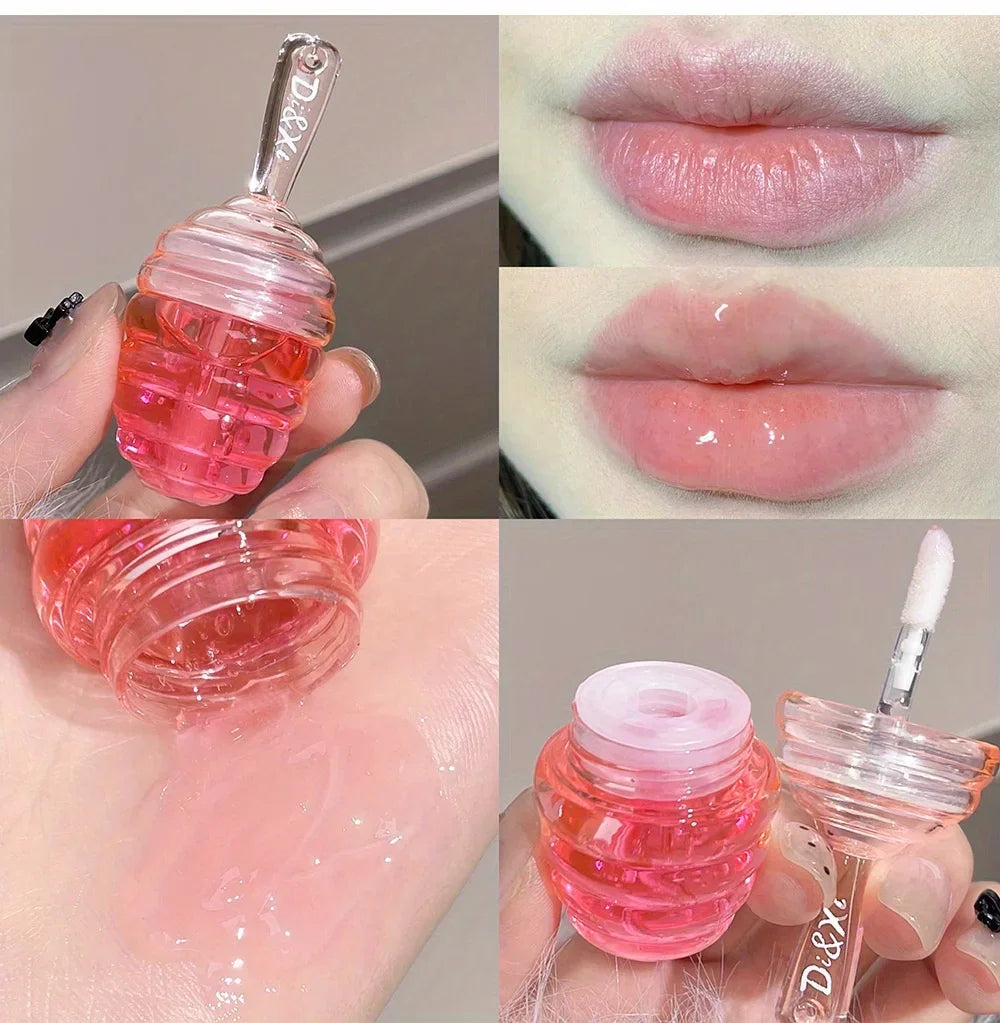 Small Honeypot Lip Oil Moisturizing and Fading Lip Pattern Water Lip Balm Dudu Lips