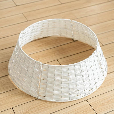 Christmas Tree Skirt Retro Round Basket Xmas Trees Foot Decor Collar for Home Festival Party Background Decoration Gift Supplies