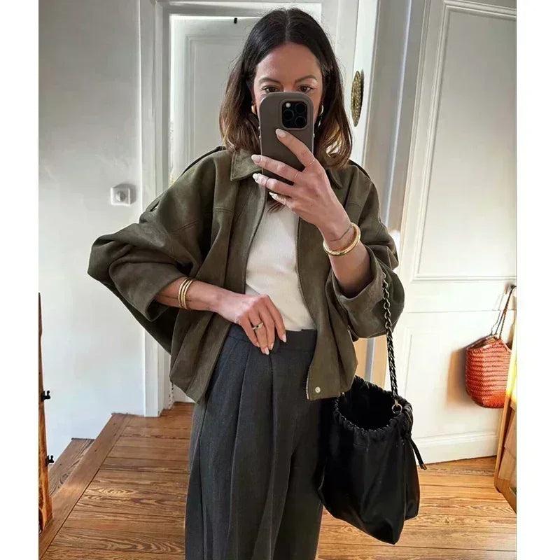 Women’s jackets spring chic elegant outerwear loose warm coat youth fashion