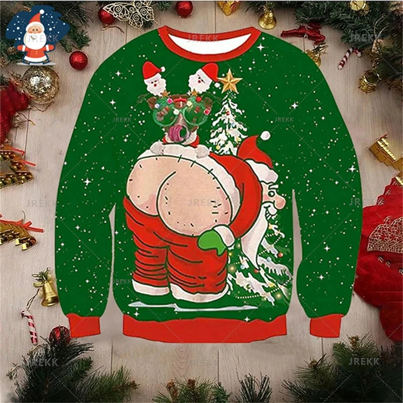 Happy Christmas Sweatshirts Mens Ugly Christmas Sweater Funny Fashion New In Sweaters Women Ugly Sweaters Christmas Jumpers Men