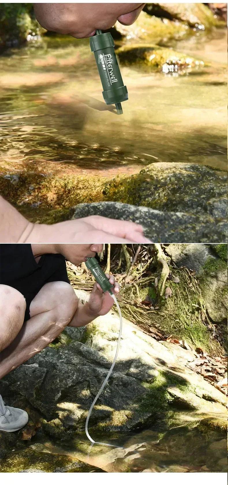 Outdoor mini water filter straw purification for survival or emergency supplies portable micron purifier storm