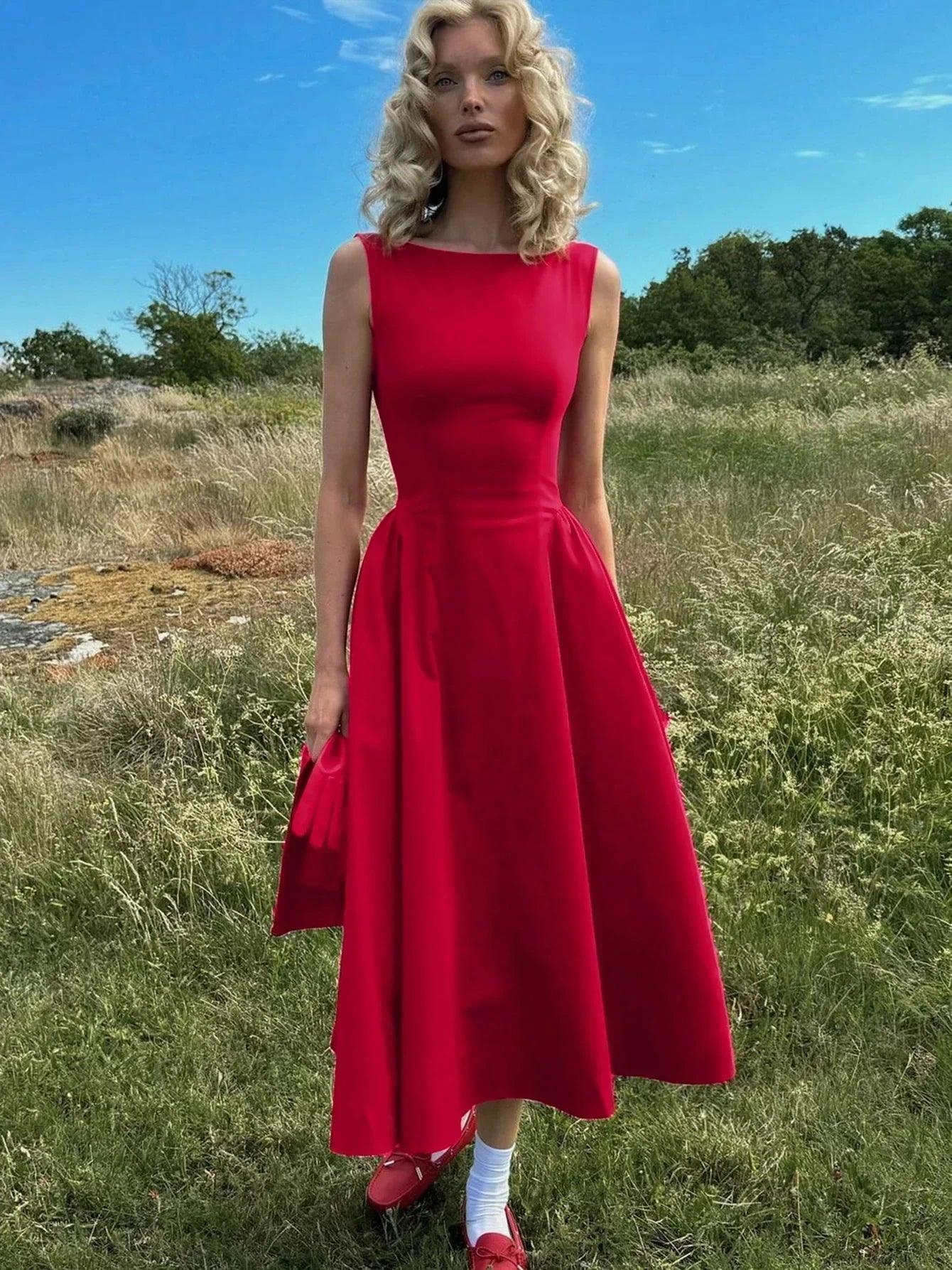 Dulzura sexy elegant midi dress backless solid ruched women luxury dresses lady evening party birthday club summer y2k